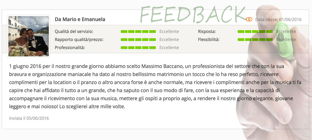 massimo baccano matrimonio live music eventi